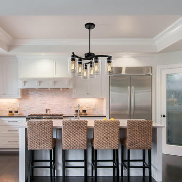 6-Light Modern Farmhouse Black Chandelier